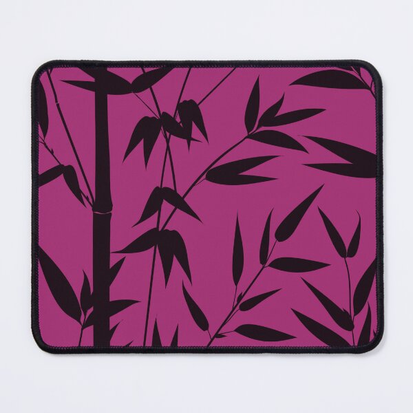 Item preview, Japanese Floral Magenta Pattern with Black Bamboo Leaves designed and sold by SoccaTamam.