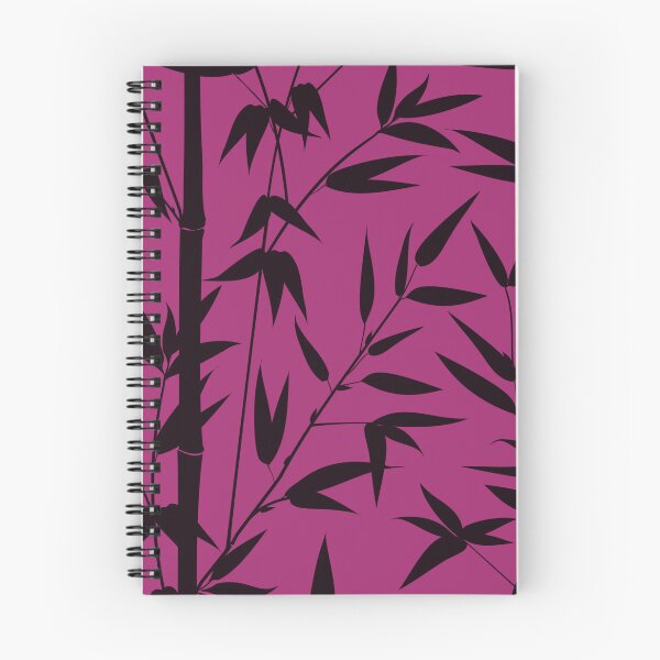 Item preview, Japanese Floral Magenta Pattern with Black Bamboo Leaves designed and sold by SoccaTamam.