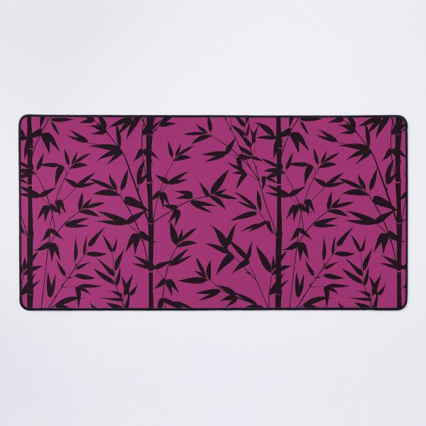 Item preview, Japanese Floral Magenta Pattern with Black Bamboo Leaves designed and sold by SoccaTamam.