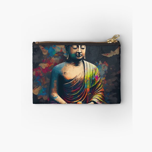 Item preview, Enlightenment in orange and Gold A Luxurious Classic Buddha Portrait designed and sold by bharuarts.
