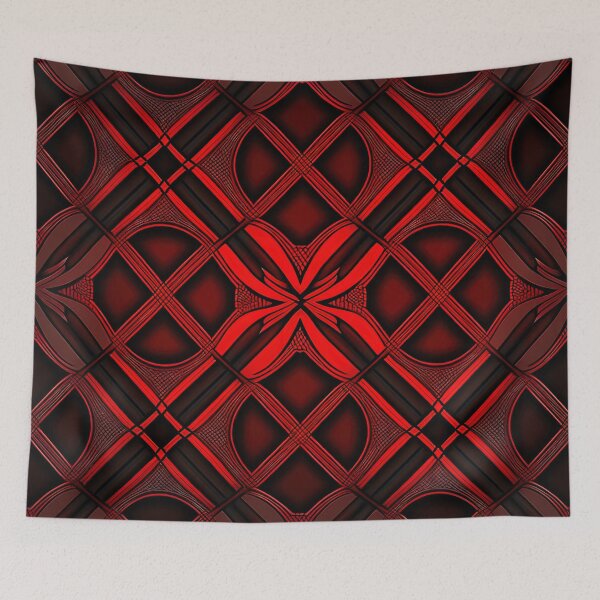 Item preview, ornamental red black plaid style designed and sold by Juliascutecornr.