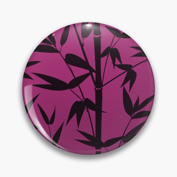 Item preview, Japanese Floral Magenta Pattern with Black Bamboo Leaves designed and sold by SoccaTamam.