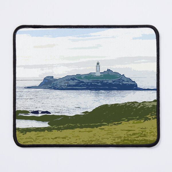 Item preview, Godrevy Lighthouse Cornwall. Cornish gift. Gwithian. Travel poster designed and sold by BarbaraGlebska.