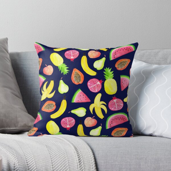 Tropical Punch - Navy Throw Pillow