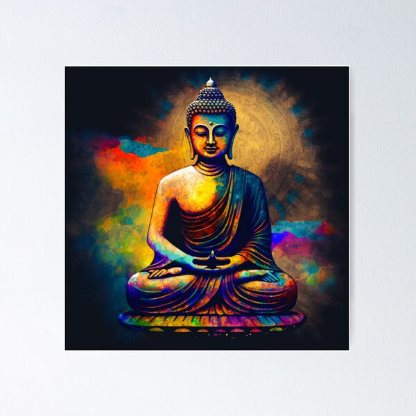 Be Happy Little Buddha' Poster, picture, metal print, paint by