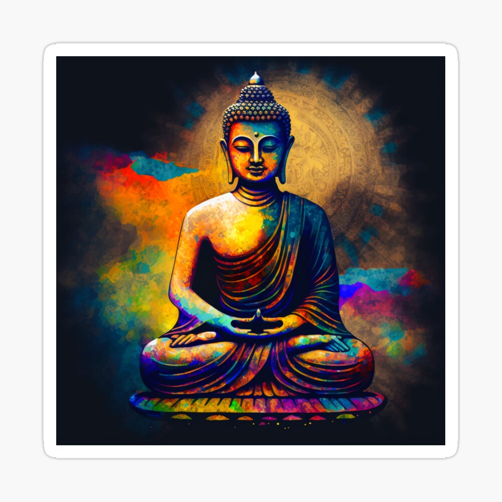 colorful buddha wall art