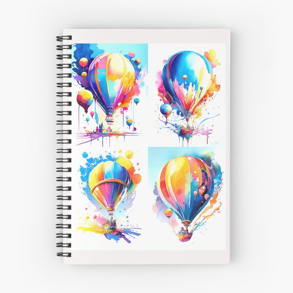 Artikelvorschau, Bunter Aquarell-Heißluftballondruck, 4 in 1 entworfen und verkauft von factory88.