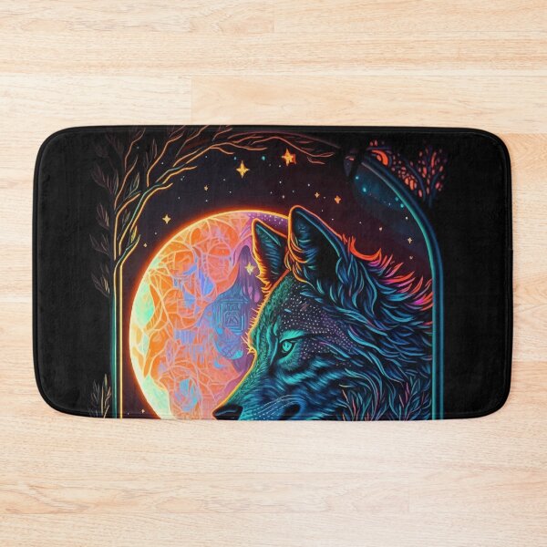 Item preview, Wolves and moon fantasy glowing tarot designed and sold by Visual-wallart.
