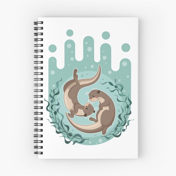 Artikelvorschau, Seeotter, der auf Wasser schwimmt, mit Kelpwald-Vektorillustration entworfen und verkauft von Tony J.