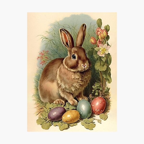 Aperçu de l'œuvre Dessin de lapin de Pâques Vintage créée et vendue par Anya K..