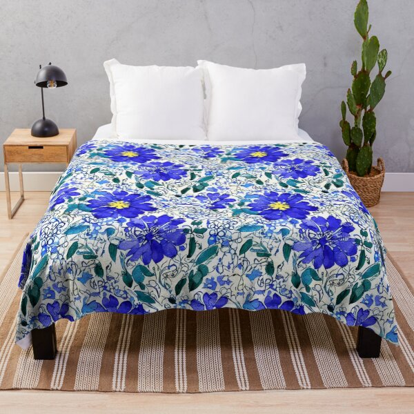 Item preview, Ilustración de flores abstractas azules designed and sold by MsasaDesign.