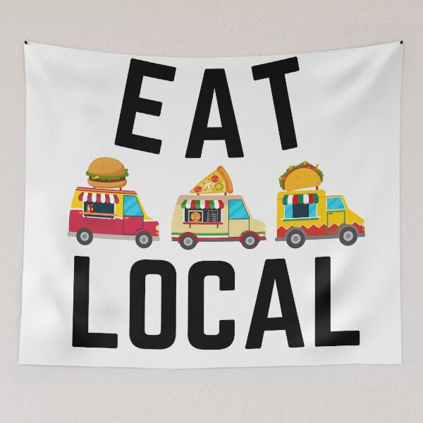 Item preview, Eat Local - Food Trucks with Pizza, Burger, and Taco designed and sold by WigOutlet.