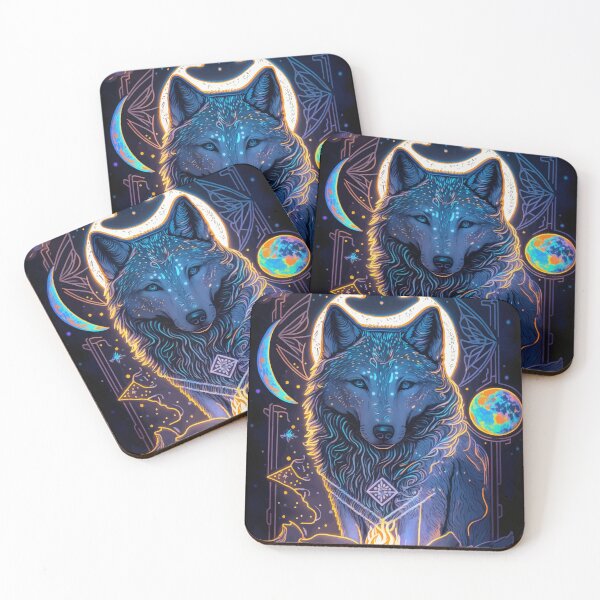 Item preview, Wolves and moon glowing tarot designed and sold by Visual-wallart.