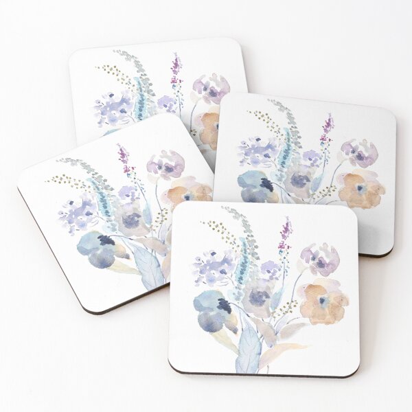 Item preview, abstract pale purple flowers watercolor hand painted  designed and sold by SelenePaintings .
