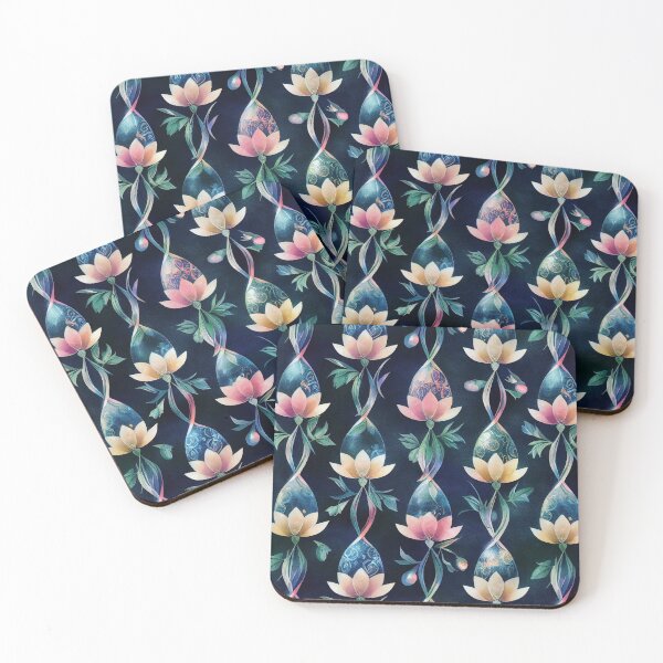 Item preview, Pink and yellow water lilies  designed and sold by YeKnot.