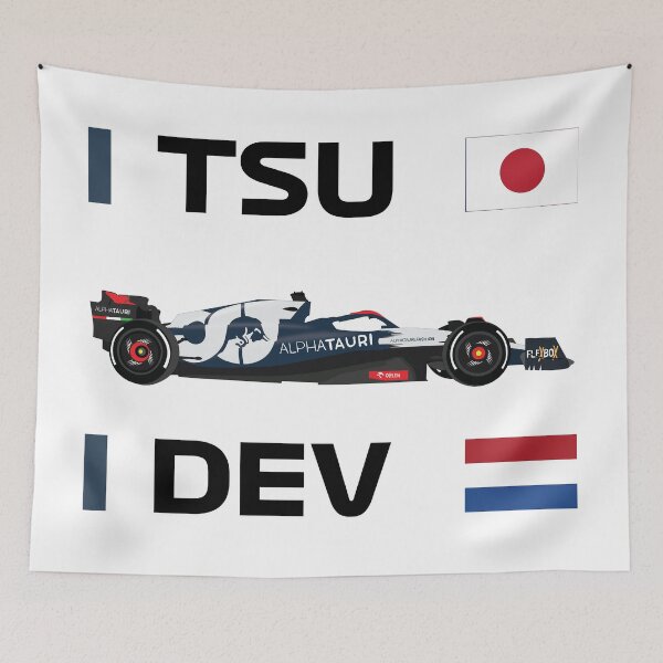 Item preview, Scuderia Alpha F1 Team 2023 Yuki Tsunoda 角田 裕毅 Nyck De Vries designed and sold by FormulaGTee1.