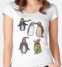Penguin party Women's Fitted Scoop T-Shirt