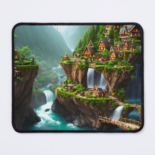 Item preview, Discover the Hidden Forest Village with River and Waterfall designed and sold by D3monic.
