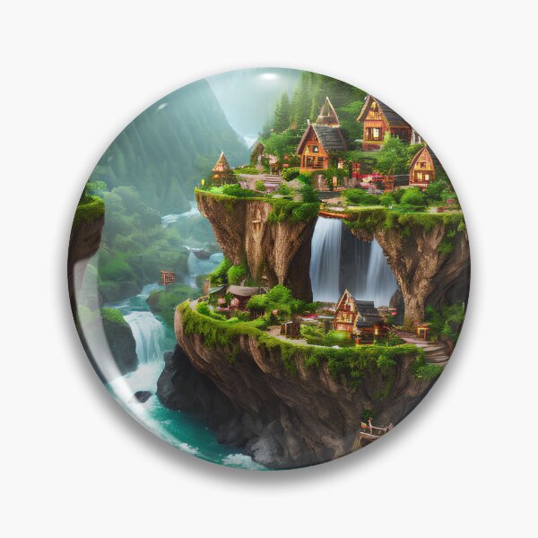 Item preview, Discover the Hidden Forest Village with River and Waterfall designed and sold by D3monic.