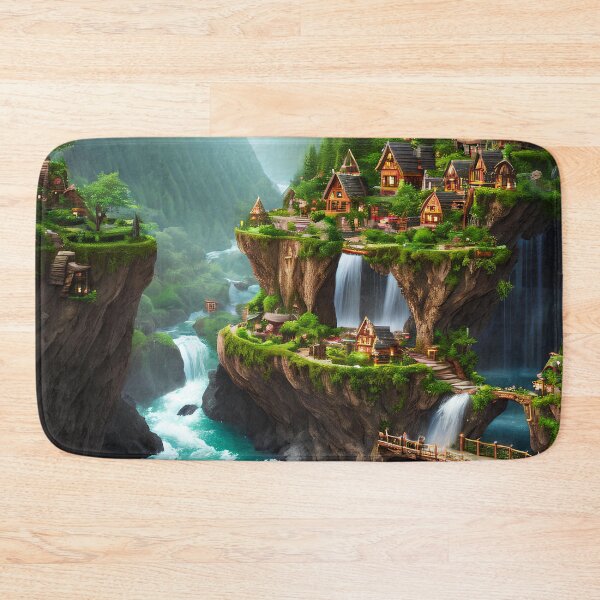Item preview, Discover the Hidden Forest Village with River and Waterfall designed and sold by D3monic.