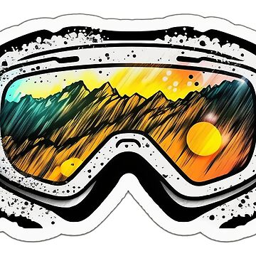 Pegatina for Sale con la obra «Gafas de esquí, regalos de snowboard» de  SkiMountain