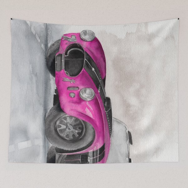 Item preview, Watercolor retro purple car designed and sold by MaryWatercolor.