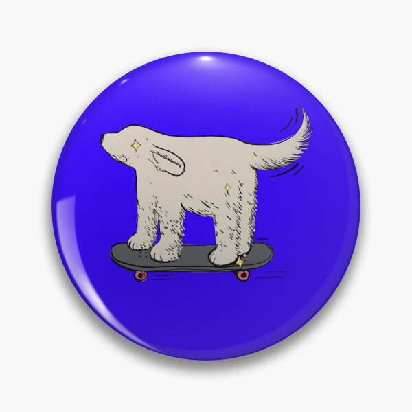 Artikelvorschau, Labrador beige skater on electric blue entworfen und verkauft von Itsdomd.