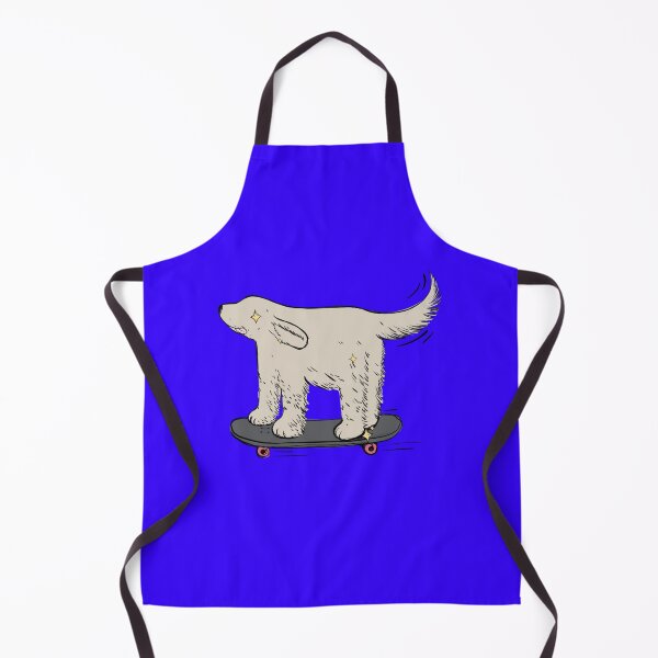 Item preview, Labrador beige skater on electric blue designed and sold by Itsdomd.