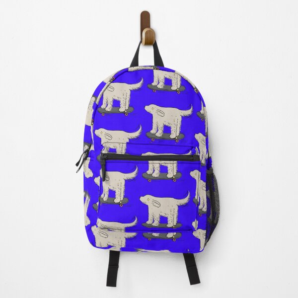 Item preview, Labrador beige skater on electric blue designed and sold by Itsdomd.