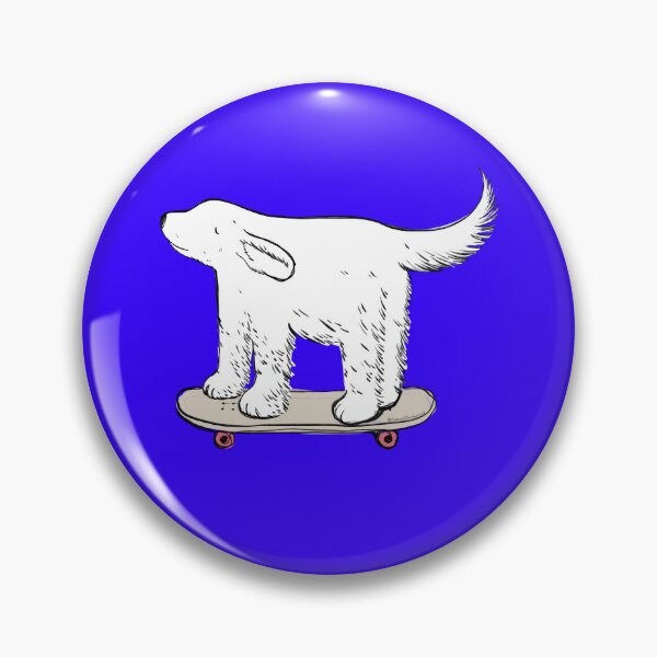 Item preview, Labrador white skater on electric blue designed and sold by Itsdomd.