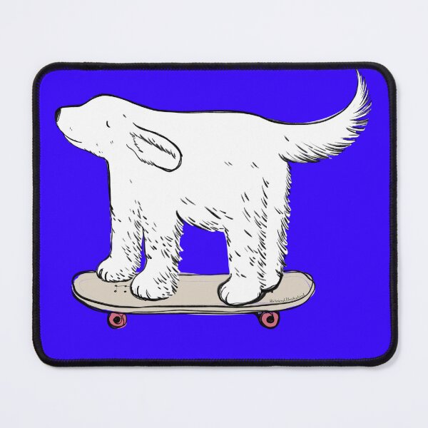 Item preview, Labrador white skater on electric blue designed and sold by Itsdomd.