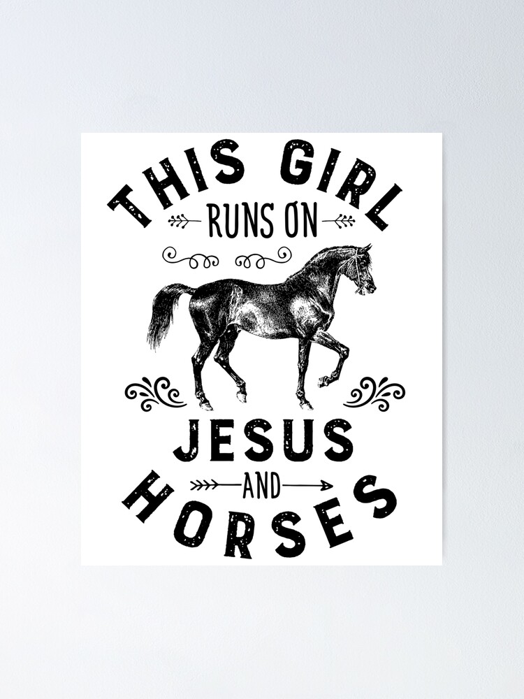 Horse Riding Shirt This Girl Runs On Horses & Jesus Tee Gift Horse Riding Shirt This Girl Runs On Horses & Jesus Tee Gift