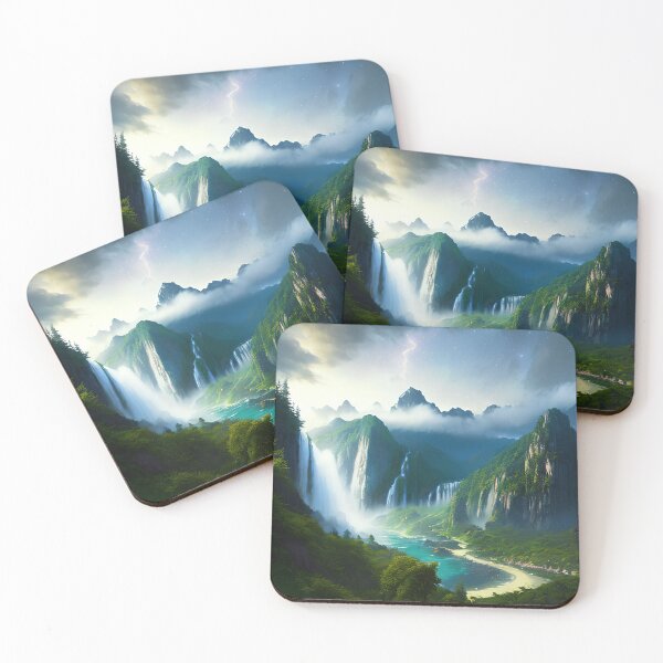 Item preview, Escape to the Majestic Mountains and Starry Skies: A Waterfall Wonderland designed and sold by D3monic.