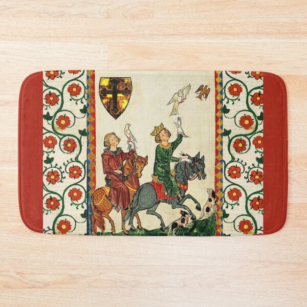 Item preview, KING KONRAD THE YOUNGER ON HORSEBACK WITH FALCONS,MEDIEVAL FALCONRY MINIATURE WITH WILD ROSES designed and sold by BulganLumini.