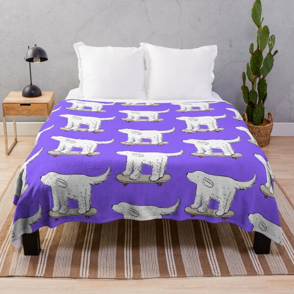Item preview, Labrador white skater on electric violet designed and sold by Itsdomd.