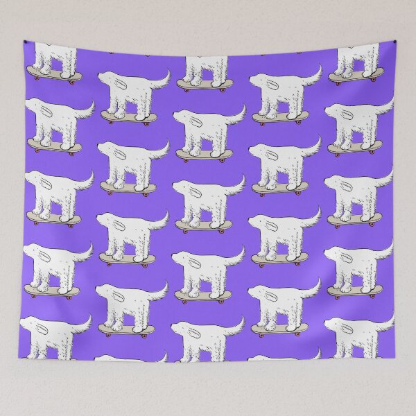 Item preview, Labrador white skater on electric violet designed and sold by Itsdomd.