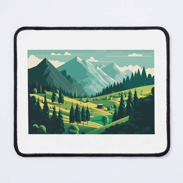 Item preview, mountain green field alpine landscape designed and sold by Streetsigns1957.