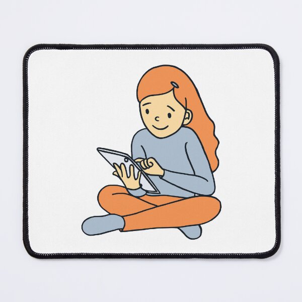 Item preview, Little girl with tablet cartoon style illustration designed and sold by Luca Marella.