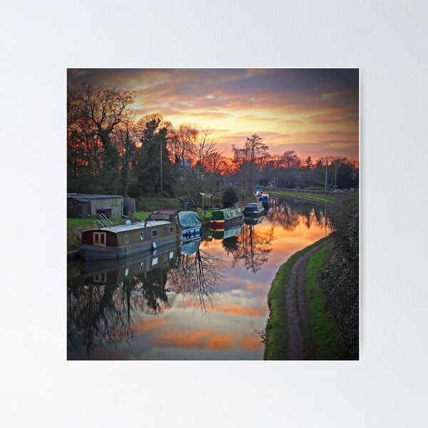 Item preview, Sunset at Stanny Lunt Bridge, Church lane, Grappenhall Village, Warrington, Cheshire designed and sold by Local gifts from HotpixUK .