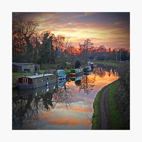 Item preview, Sunset at Stanny Lunt Bridge, Church lane, Grappenhall Village, Warrington, Cheshire designed and sold by Local gifts from HotpixUK .