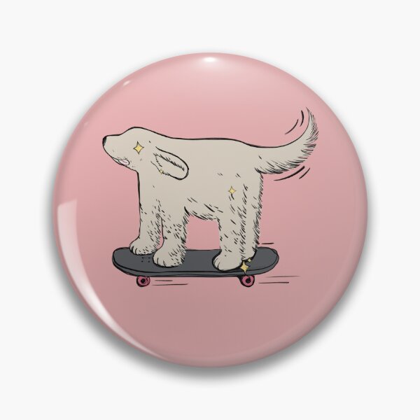Artikelvorschau, Labrador beige skater on pink entworfen und verkauft von Itsdomd.