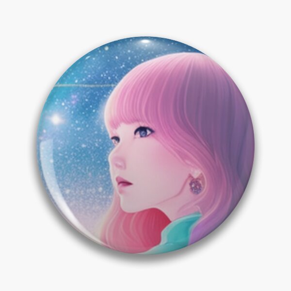 Item preview, Woman with pink hair on the horizon of dreams designed and sold by Girly-Universe.