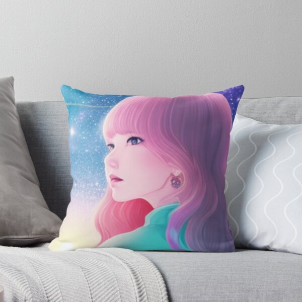 Item preview, Woman with pink hair on the horizon of dreams designed and sold by Girly-Universe.