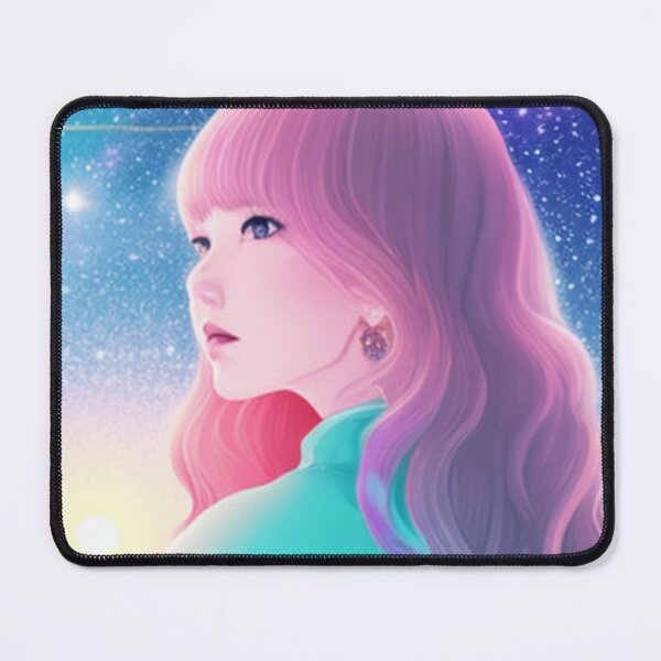 Item preview, Woman with pink hair on the horizon of dreams designed and sold by Girly-Universe.