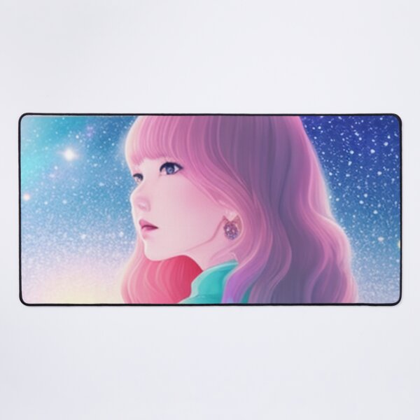 Item preview, Woman with pink hair on the horizon of dreams designed and sold by Girly-Universe.