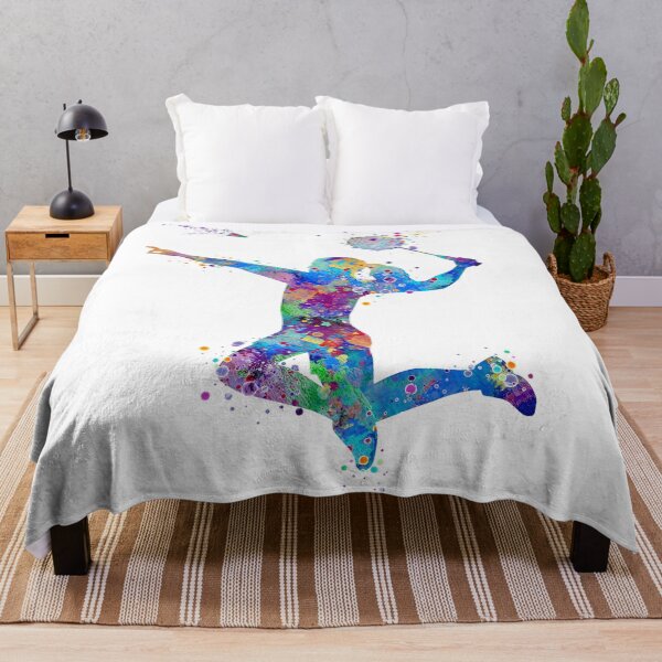 Item preview, Girl Badminton Player Watercolor Silhouette designed and sold by LotusGifts.
