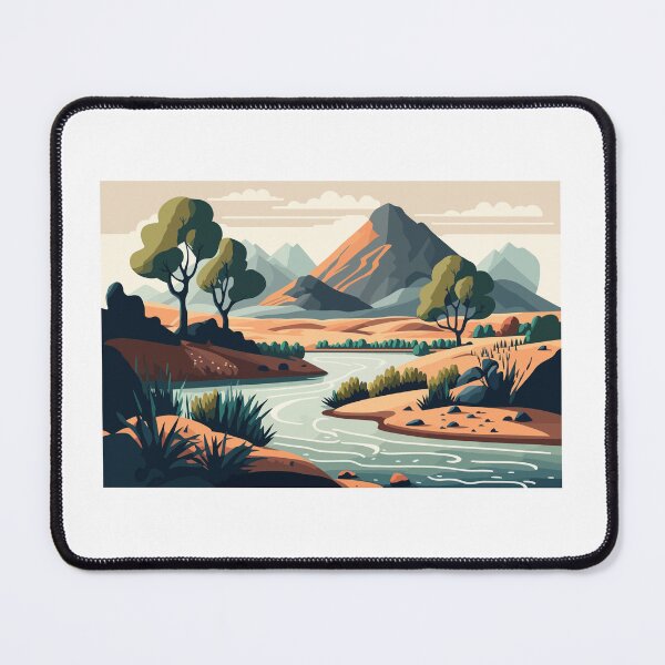 Item preview, Landscape with mountains and river.  designed and sold by Streetsigns1957.
