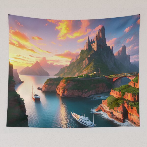 Item preview, Harbour Sunrise: A Beautiful Light Reflecting on Boats designed and sold by D3monic.