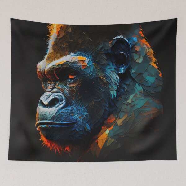 Item preview, Gorila Canvas, Ape Painting, Abstract Wall Art, Jungle Decor, King Kong Decor designed and sold by Animal  Masterpieces.