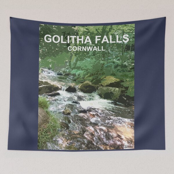 Item preview, Golitha Falls Liskeard Cornwall. Cornish gift. Travel poster designed and sold by BarbaraGlebska.